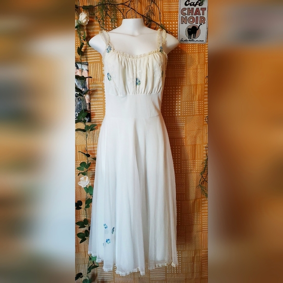 Rare 1950s Harvey Woods Nylon nightgown 2 pcs set - Picture 3 of 15